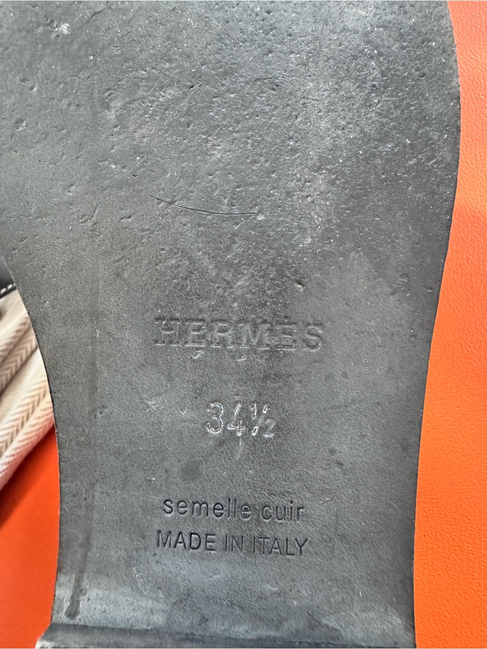 Hermes Black Oran Sandals 34.5 - Picture 4 of 7